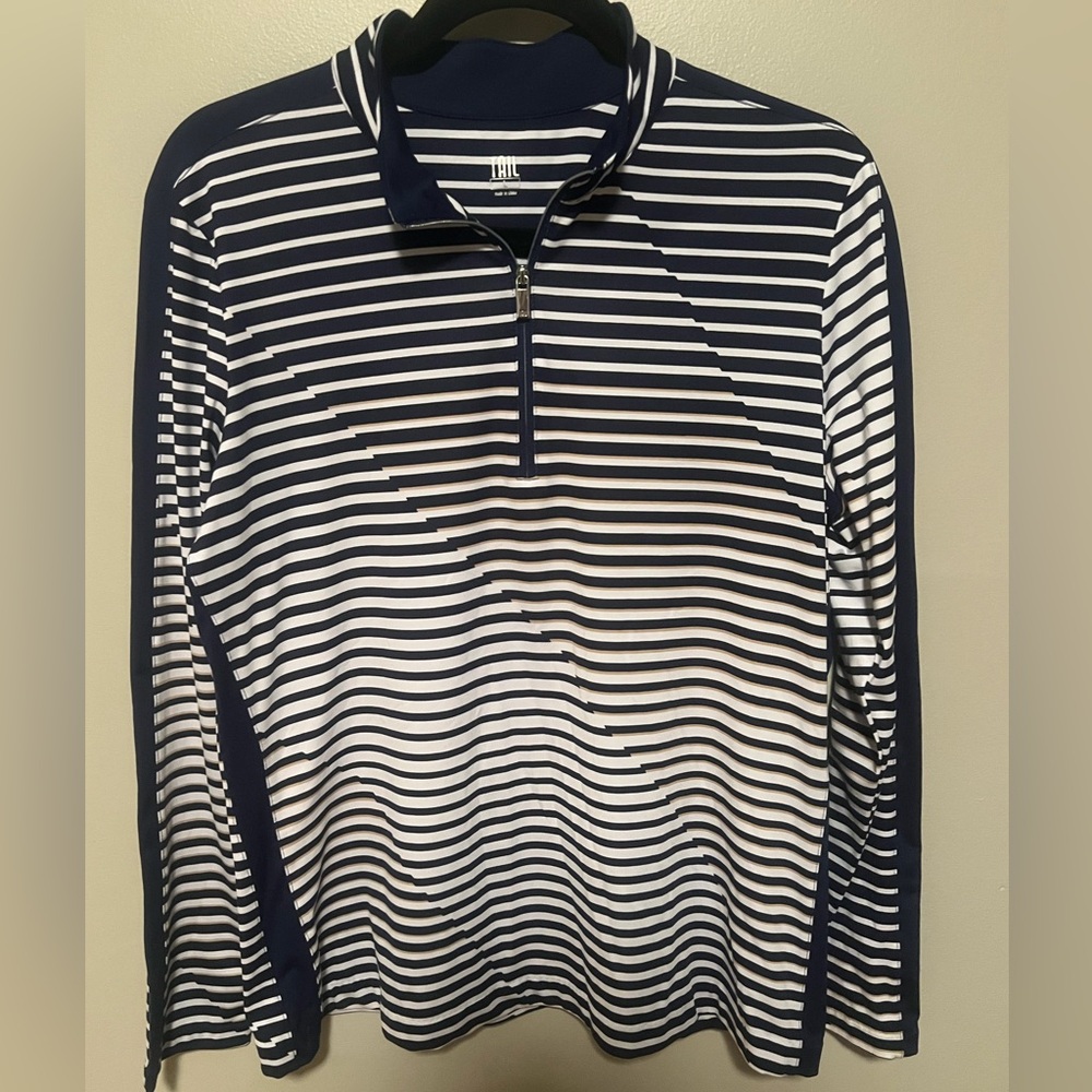 Tail Navy and White Striped Pullover